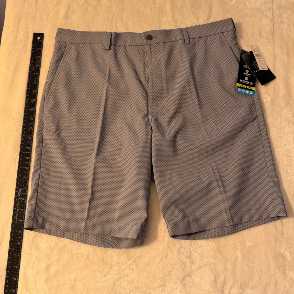 PGA Tour Mens Gray Golf Shorts 38 MotionFlux 360 Stretch SunFlux DriFlux NWT